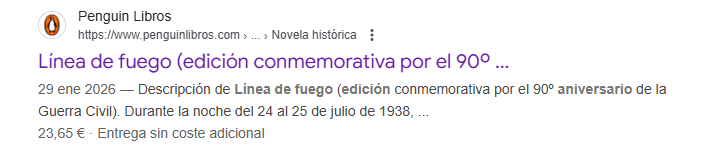 Línea de fuego captura resultados Google 29 enero 2026